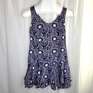Free People Blue Pink Drop Waist Mini Sundress, S